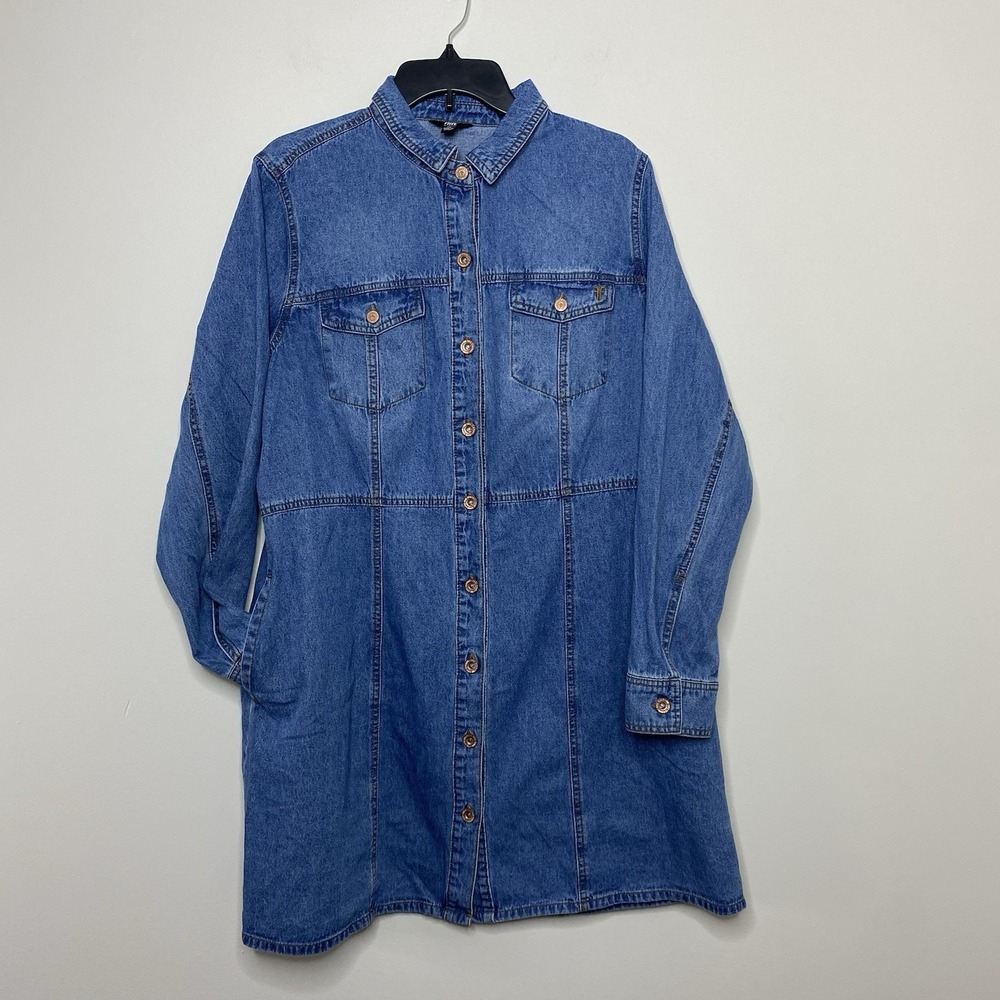 Frye Medium Blue Denim Shirt Dress
